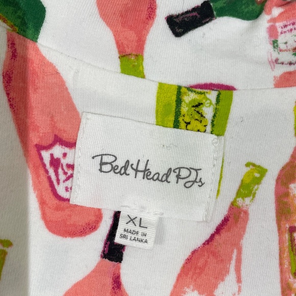 BedHead Pajama Set Size XL LS Top Pants Wine/Champagne Print EUC - Picture 5 of 13